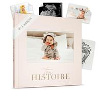 Livre de Naissance - Album Photos et Naissance - Cadeau Naissance 132 Pages et Album Photo Scrapbooking - Livre Naissance Bébé Garçons et Filles - Photos de 10 x 15 (Crème)