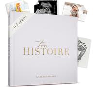 Livre De Naissance - Album Photos Et Naissance - Cadeau Naissance 132 Pages Et Album Photo Scrapbooking ¿ Livre Naissance Bébé Garçons Et Filles ¿ Photos De 10 X 15 Et 15 X 10 Cm (Crème)