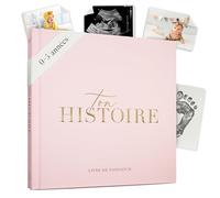 Livre de Naissance - Album Photos et Naissance - Cadeau Naissance 132 Pages et Album Photo Scrapbooking - Livre Naissance Bébé Garçons et Filles - Photos de 6 x 4'' et 4 x 6'' (Rose)