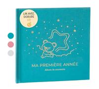 Livre de Naissance Bébé Ma Première Année avec Couverture en Lin naturel et 75 Pages + Autocollants, Livre Souvenir Bébé pour Coller des Photos et Écrire, Album Photo Bebe idéal comme Cadeau Naissance
