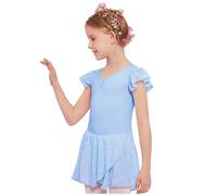Livre de Noël 24 histoires Les jupes pour enfants sont des jupes d'entraînement de danse douces et confortables, jupes de danse de princesse à la mode pour les filles longues, bleu, 6-7 ans