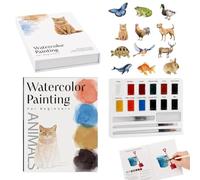 Livre De Peinture À L'Aquarelle Cahier D'Exercices De Peinture Facile Avec