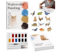 Livre De Peinture À L'Aquarelle Cahier D'Exercices De Peinture Facile Avec