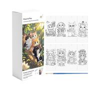 Livre de peinture aquarelle - Ensemble d'activités sur le thème des animaux, bloc de papier avec pinceau pour art créatif, kit de peinture amusant pour adultes, étudiants et jeunes, accessoire de