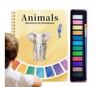 Livre de peinture aquarelle pour adultes, livre de coloriage aquarelle avec 12 couleurs pour adultes | Kit de dessin pour débutants, adolescents, apprentissage à domicile, voyage, école, classe d'art