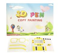 Livre de peinture Pen d'impression 3D, livre de dessin d'impression 3D | Pochoirs de peinture imprimés en 3D, pochoir de papier de couleur réutilisable 40 motifs avec 2 plaques transparentes pour
