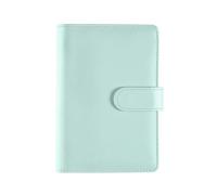 Livre de planification budgétaire financière A6 en cuir avec feuilles mobiles Bleu