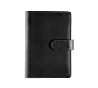 Livre de planification budgétaire financière A6 en cuir avec feuilles mobiles Noir