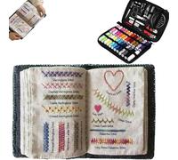 Livre de point de broderie et kit de couture, kit complet avec motifs et outils, guide portable pour les amateurs de bricolage, idéal pour les débutants et les amateurs de couture