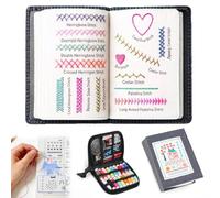 Livre de points de broderie DIY en lin, Kit de broderie portable avec outils et instructions, 143 motifs de couture pour débutants et amateurs de travaux manuels