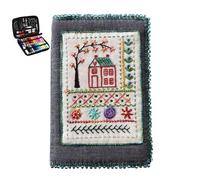 Livre de points de broderie - Guide 20,5 x 15,5 cm avec kit de | 86 points en lin synthétique | Livre de broderies | Manuel portable pour débutants | Pratique pour la broderie et la