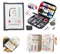 Livre de Points de Broderie Kit pour Débutants Portable avec Instructions Étape par Étape Inclut Modèles & Outils de Couture Idéal