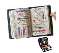 Livre De Points De Broderie Pour Débutants Et Adultes - Kit De Pratique Réutilisable, Livre De co-uture Avec Outil De Fil D'aiguille, Mini Kit De co-uture Portable De Voyage Pour Usage Domestique