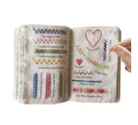 Livre de points de broderie pour débutants - Livre de broderie pour débutants - Guide de décoratif - Livre d'échantillons avec noms de tige de broderie - Instructions de broderie