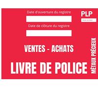 Livre de police Métaux Précieux Registre Ventes Achats: Obligatoire pour Bijoutier Horloger Joaillier Orfèvre - Or et Alliages Argent Platines - Pages numérotée - 1000 enregistrements