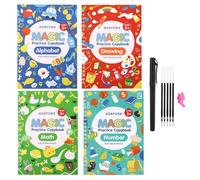 Livre De Pratique Magique Pour Enfants, 4 Livres Avec Stylo, Écriture, Autocollant, Cahier Anglais Pour Calligraphie, Jouet Montessori, Nouveauté