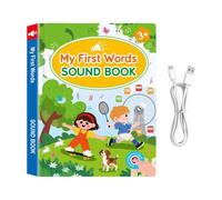 Livre de premiers mots interactif éducatif Touch anglophone | Livres parlants rechargeables pour enfants de 3 à 5 ans pour garçons, filles, enfants, lecture à la maison, anniversaire