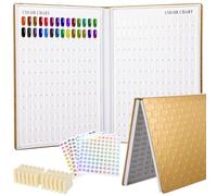 Livre de présentation de 308 couleurs d'ongles avec 360 faux ongles, autocollants numérotés de 1 à 400 pour l'organisation du vernis gel, tableau des couleurs des ongles à faire soi-même pour les