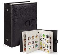 Livre de présentation de broches en émail, pour afficher et échanger vos épingles Disney, capacité de 42 broches, support en cuir, compatible avec dos en caoutchouc, noir