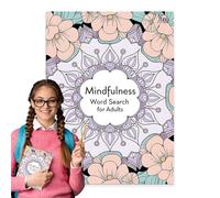 Livre de Puzzle de Recherche de Mots Adultes - 400+ Word à thème Find Games, Mindfulness Brain Training, Big Print Activity Collection, Fun Stress Relief Puzzles, Positive Thinking Challenge | Cadeau