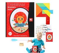 Livre de puzzle Tangram magnétique, éducatif assorti de formes - Jigsa de