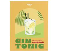 Livre de rangement COCKTAILS modèle "Gin tonic" jaune