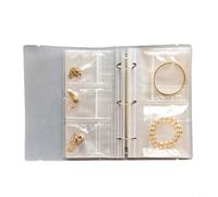 Livre de rangement de bijoux avec sangle spéciale et motif feuilles mobiles avec 100 emplacements pour cartes et 50 sacs scellés pour garder boucles d'oreilles, bagues, colliers organisés