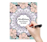 Livre de recherche de mots pour adultes - Livre de recherche de mots de pleine conscience, jeu de recherche de mots à plusieurs niveaux pour se détendre, kit de recherche de mots pour adultes pour