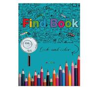 Livre de recherche et coloriage | Pages relaxantes pour adolescents, activité manuelle - Jeu interactif cherche jouet voyage maison vacances