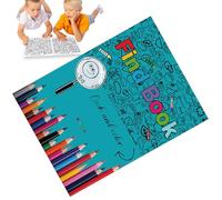 Livre de recherche et de coloriage - Pages de personnages de dessin animé de 25 cm, jouet de recherche et de recherche interactif, activité de coloriage passionnante | Maison de vacances, voyage