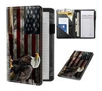 Livre de serveur pour serveuse, jolis livres de service avec poche zippée, livre de chèques de serveur, porte-billets, accessoires de serveuse de restaurant, organisateur de livret de serveur, drapeau