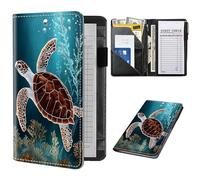 Livre de serveur pour serveuse, jolis livres de service avec poche zippée, livre de chèques de serveur, porte-billets, accessoires de serveuse de restaurant, organisateur de livret de serveur, tortue