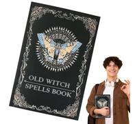 Livre de sorts antique Grimoire | journal de sorcellerie vintage de vrais sorts | Accessoire en papier vieilli pour le décor d’Halloween | Fournitures de sorcière pour le rituel d' Cosplay hommes