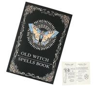 Livre de sorts - Livret de vieille sorcière, pages occultes vintage, guide rituel mystique | Style grimoire pour les accessoires d'Halloween, collectionneurs, fans de contes et les décoration