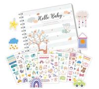 Livre de souvenirs pour bébé avec autocollant pour garçon ou fille - Journal de première année - De la grossesse à l'âge de 1 an - Unisexe