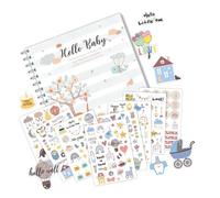 Livre de souvenirs pour bébé avec autocollant pour garçon ou fille - Journal de première année - De la grossesse à l'âge de 1 an - Unisexe