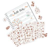 Livre de souvenirs pour bébé avec autocollant pour garçon ou fille - Journal de première année - De la grossesse à l'âge de 1 an - Unisexe