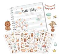 Livre de souvenirs pour bébé avec autocollants pour garçons ou filles - Journal unisexe - Album photo pour la première année