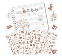 Livre de souvenirs pour bébé avec autocollants pour garçons ou filles - Journal unisexe - Album photo pour la première année