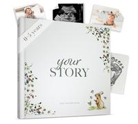 Livre de souvenirs pour bébé - Forest Edition - Journal souvenir neutre de la naissance à 5 ans | Carnet de disques avec couverture dorée motif forêt - Album de scrapbooking pour nouveau-né