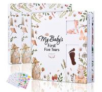 Livre de souvenirs pour bébé - Our Little Miracle, 248 pages couleur, journal souvenir pour les cinq premières années de bébé, scrapbooking unisexe, livre d'enregistrement pour les nouveaux parents,