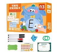 Livre de suivi de lettre et de nombre, classeur pour la piste d'âge préscolaire | Activité de maternelle réutilisable Livre de pratique des lettres,Tracing Game Puzzle Numéro éducatif Toyi