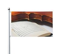 Livre de violon imprimé intérieur extérieur vacances décorations maison printemps été automne hiver drapeau double face