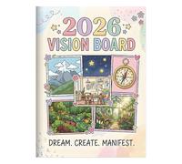 Livre de vision 2026 - Plan de 12 mois - Prêt à fixer des objectifs - Pour les entrepreneurs, enseignants, artistes leaders d'équipe, atelier du Nouvel An, bureau, maison, salle de amille