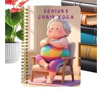 Livre de yoga de la chaise - guide senior illustré, mouvements doux, postures à faible , planificateur d'exercices, ressource d'entraînement d'équilibre | activité quotidienne de sel
