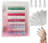 Livre d'échantillons magnétiques pour ongles, 120/180/240 couleurs d'ongles, magnétique amovible, livre d'échantillons d'ongles vierges, livre d'échantillons de vernis à ongles professionnel (rose