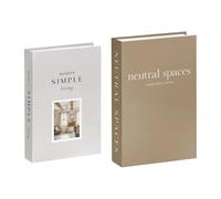 Livre Décoratif Table,Lot de 2 Faux Livres pour Décorer Une Bibliothèque,Une Table Basse Ou des Étagères dans Le Salon