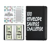 Livre d'épargne - 100 enveloppes Épargne Challenge, organisateur de en espèces | Tracker budgétaire pour la planification des revenus, la gestion de l'argent, les objectifs à faible achat, le