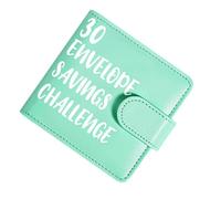 Livre d'épargne avec 30 enveloppes, couverture en polyuréthane imperméable, fermeture magnétique, carnet de budget, défi pour économiser de l'argent, organisateur financier, pour bureau, école, salle
