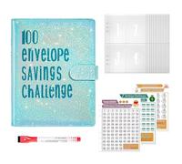 Livre d'épargne, classeur budgétaire | Livre de défi et classeur - Enveloppes pour espèces et dépenses - Planificateur budgétaire résistant aux déchirures pour anniversaire, Noël, Nouvel An